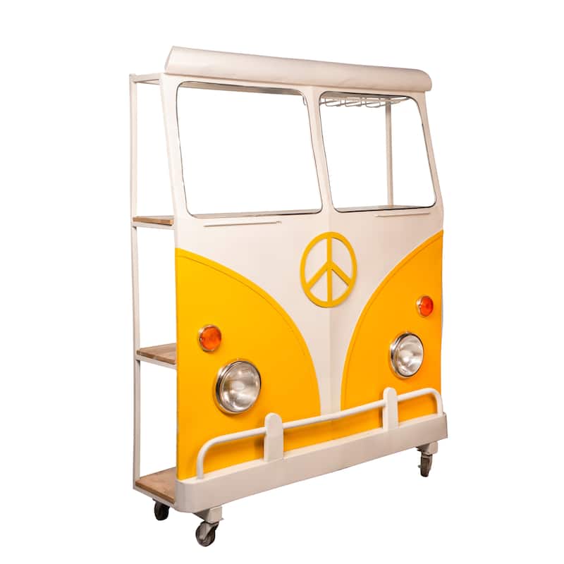 Sagebrook Home Vintage Metal Bus Kombi Bar with Shelves