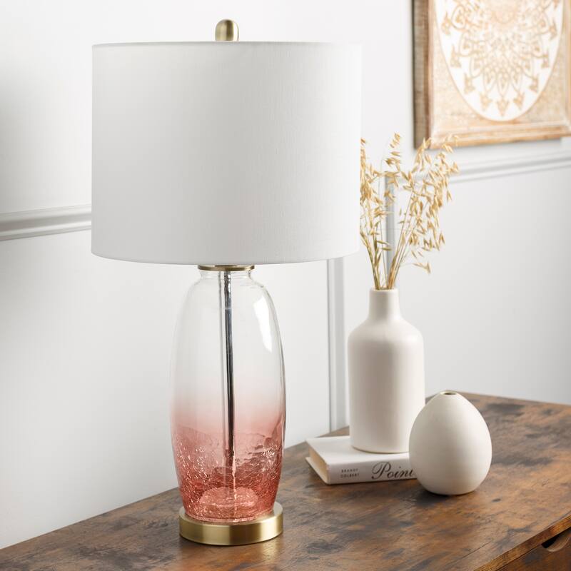 Artistic Weavers Arbyrd Modern Pink Crackle Glass Table Lamp