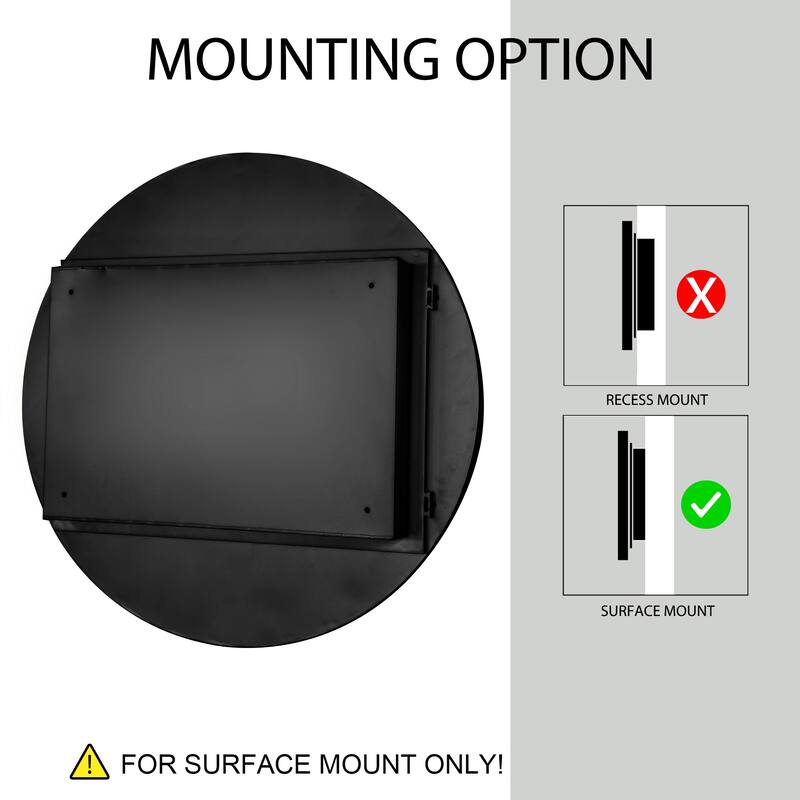 Wall Mount Metal Framed Medicine Cabinet with Storage