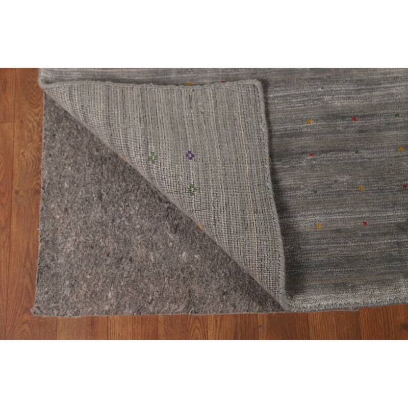 Gabbeh Oriental Area Rug Handmade Living Room Silk Carpet - 8'1" x 9'8"