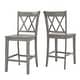 preview thumbnail 7 of 14, Elena Antique Grey Extendable Counter Height Dining Set - Double X Back by iNSPIRE Q Classic 5-Piece Set - Antique Grey Chairs w Antique Grey Table
