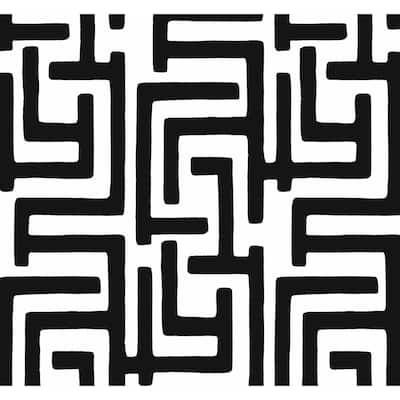 NextWall Graphic Maze Peel and Stick Wallpaper