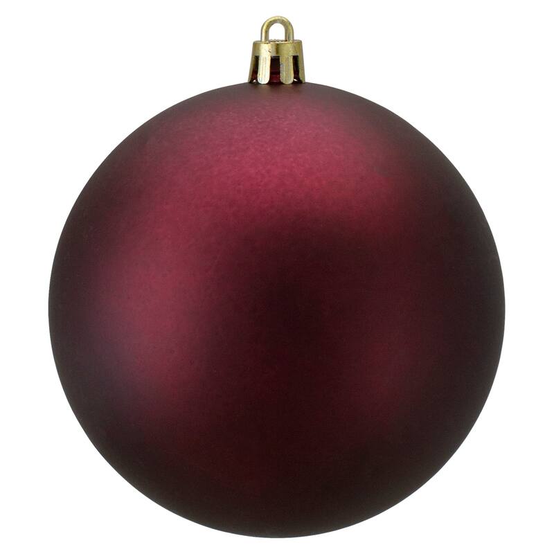Matte Burgundy Shatterproof Christmas Ball Ornament 4" (100mm)