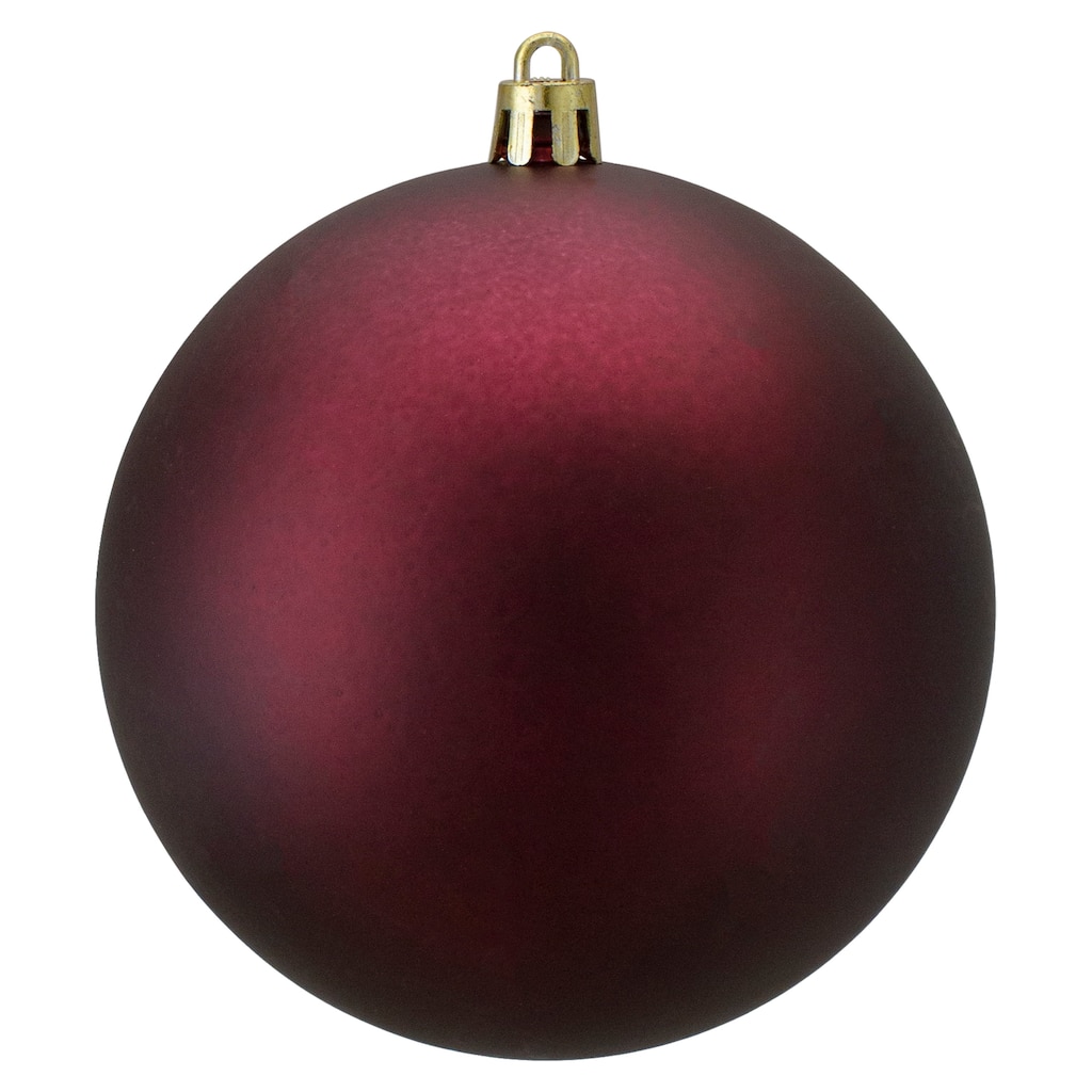 Matte Burgundy Shatterproof Christmas Ball Ornament 4" (100mm)