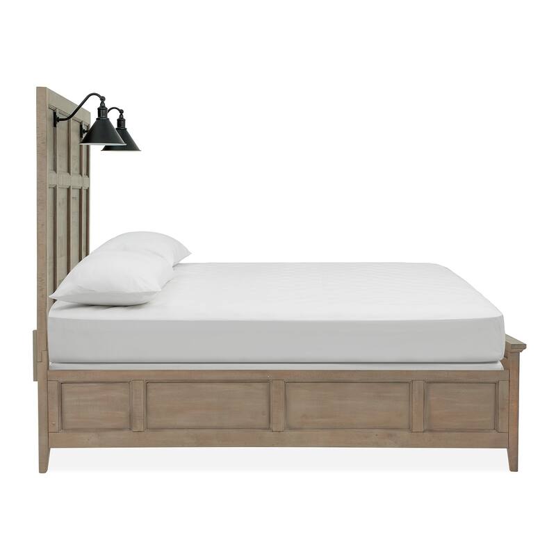 Magnussen Home Paxton Place Dovetail Grey Lamp Panel Bed