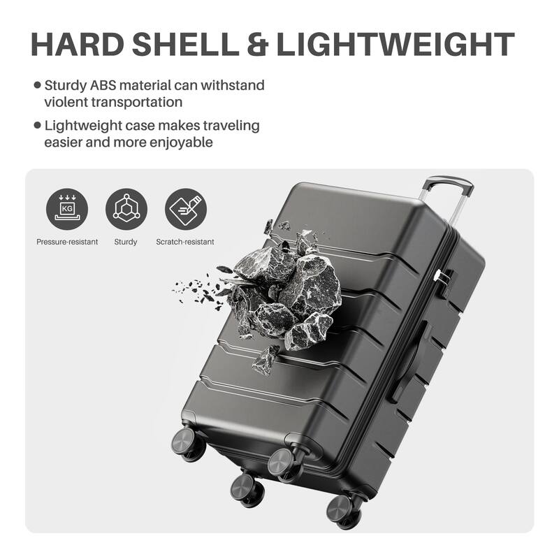 20-Inch Durable Expandable Spinner Luggage - TSA Lock & Wheels, Hardside Suitcase for Travel