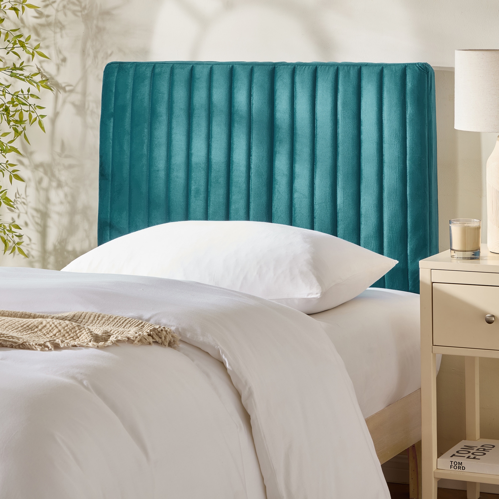 Empyrean Velvet Headboard, Floating Wall-Mounted, Easy Assemble Upholstered Peel & Stick, 3D Soundproof Bed Wall Panels