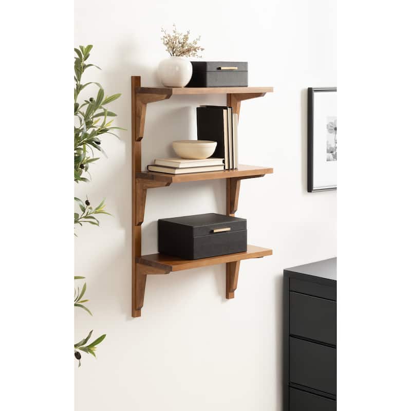 Kate and Laurel Meridien Mid-Century Wall Shelves
