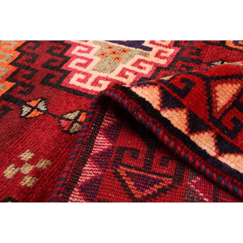 ECARPETGALLERY Hand-knotted Melis Vintage Dark Red Wool Rug - 4'8 x 6'6