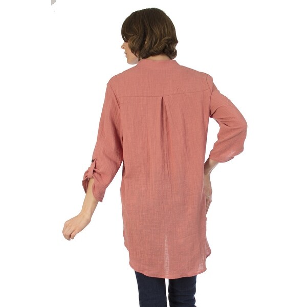 cotton gauze tunic plus size