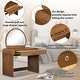 preview thumbnail 17 of 22, 39" Makeup Vanity Desk Bedroom Dressing Table with Curved Touch LED Light Makeup Mirror