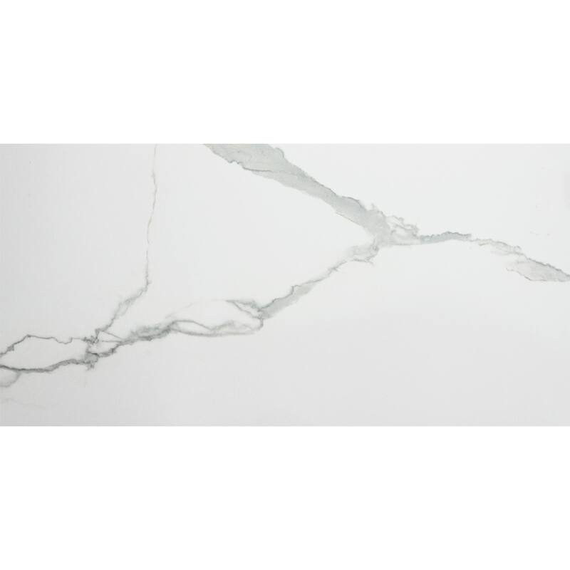 The Tile Life Porto 12x24 Calacatta Glossy Porcelain Floor & Wall Tile - White - Case of 7 (13.56 Sq. ft.)
