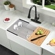 preview thumbnail 3 of 8, Dornberg Fireclay 33" L X 20" W Workstation Farmhouse Kitchen Sink With Accessories