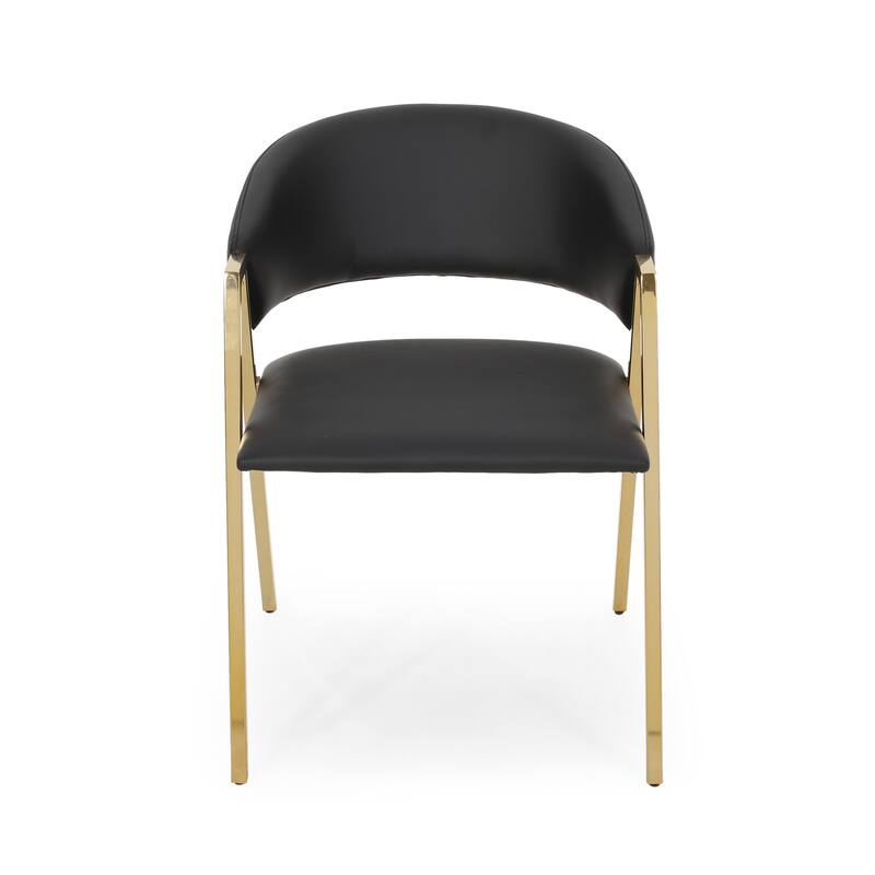 Modern Upholstered Dining Chair with Backrest & V-Shaped Legs(Set of 2)