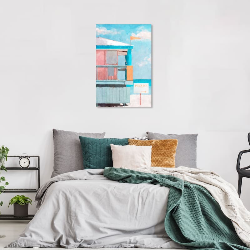 Wynwood Studio Canvas Nautical and Coastal Glam Lifeguard House Blue and Nautical & Coastal Wall Art Canvas Print - 36 x 24