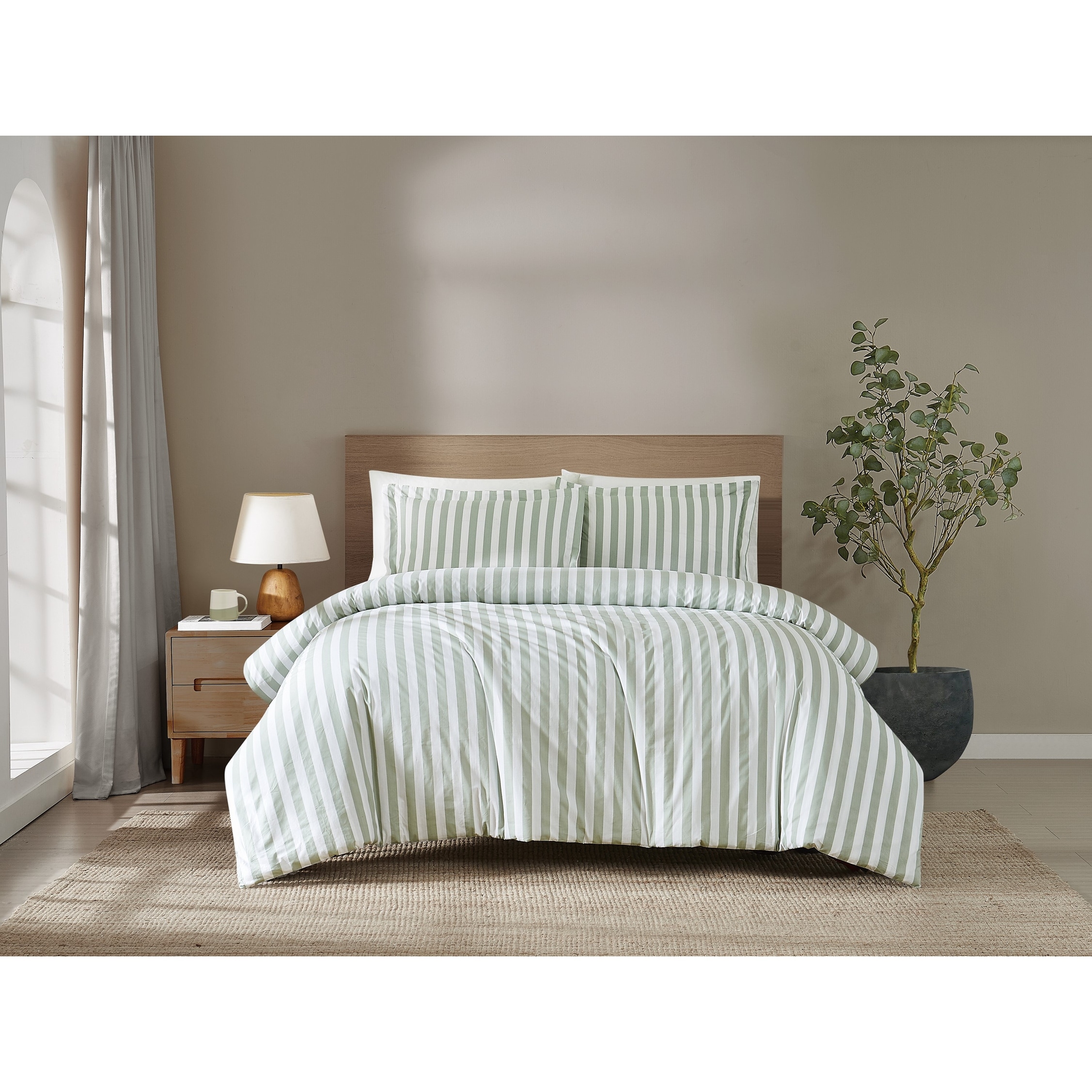 Brooklyn Loom Levi Stripe Cotton 3 Piece Duvet Cover Set