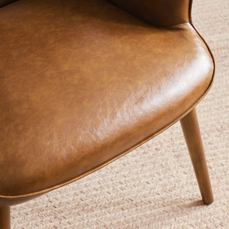 HUIMO High-back Accent Chair Modern Wing Back Chair-Faux Leather