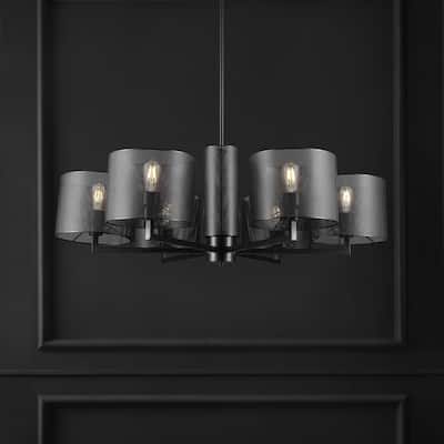 SAFAVIEH Couture Collection Zachaeus 55" Metal 6 Light Chandelier - 43" W x 43" D x 55" H