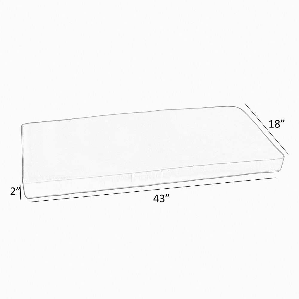 Sunbrella Blue Teal Stripe Indoor/Outdoor Bench Cushion