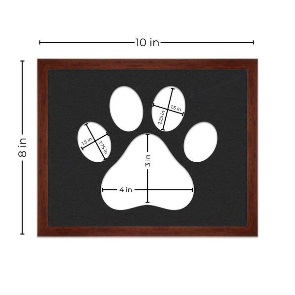 8x10 Frame - Paw Print Acid-Free Black Photo Mat - Pet Memorial Gifts ...