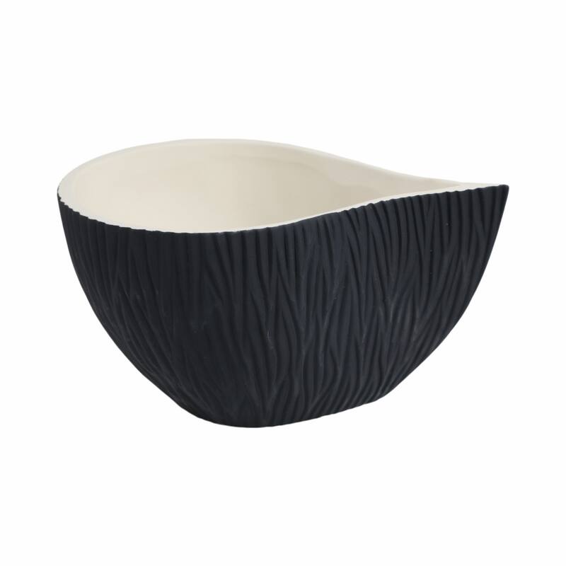 Teardrop Textured Decorative Bowl for Home Decor - Black and White