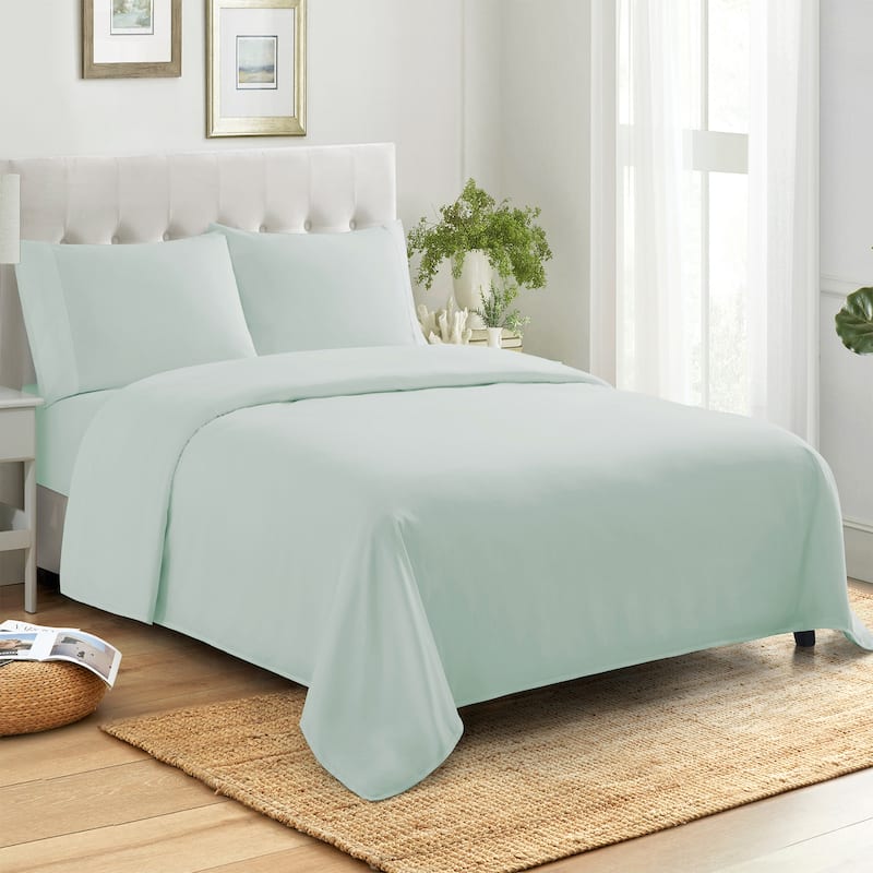 Sweet Home Collection Combed Cotton Percale Sheet Set Made in Egypt 400 TC.