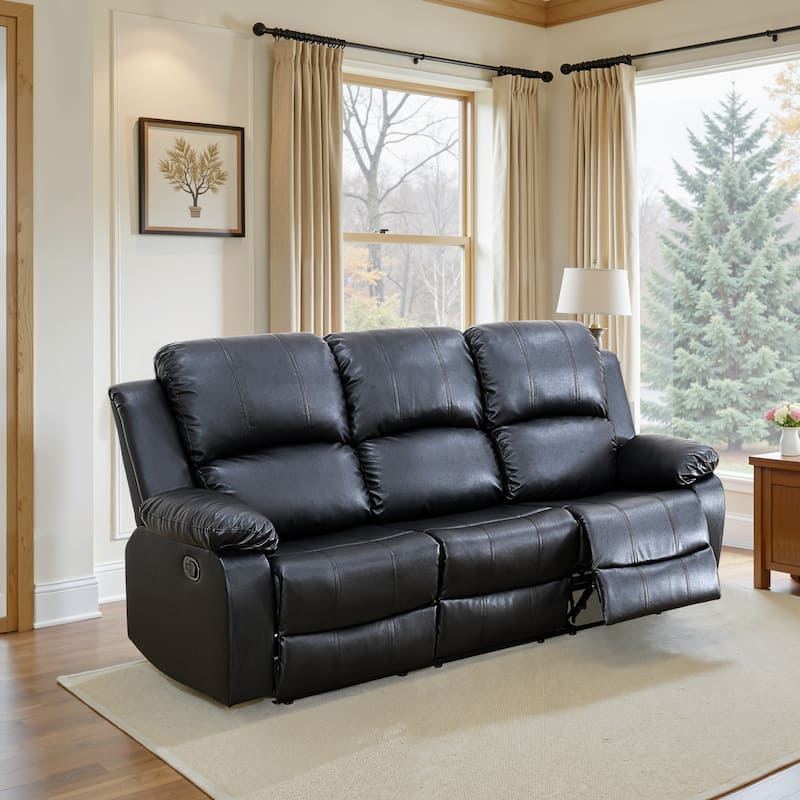 3-Piece Semi PU And PVC Couch Living Room Sofa Set