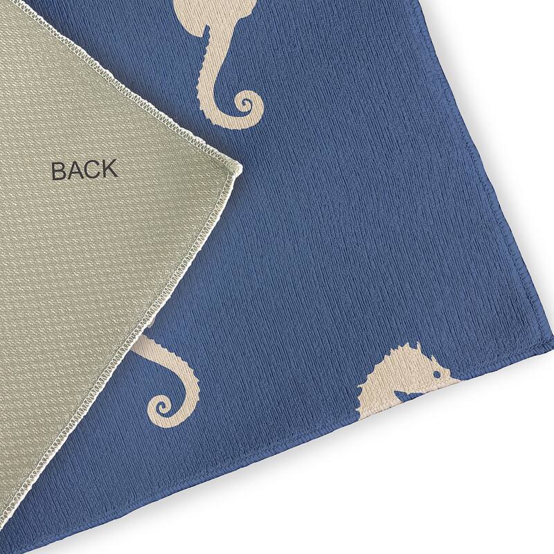 Sea Horses Beach Style Chenille Area Rug