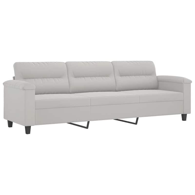 vidaXL Couch Modern Accent Upholstered Chair with Footstool Microfiber Fabric