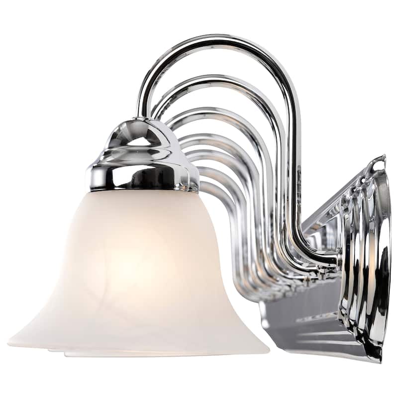 Ballerina - 7 Light Vanity - Polished Chrome Finish with Alabaster Glass - Polished Chrome