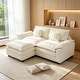preview thumbnail 33 of 109, Modular Cloud Chenille Sectional Sofa with Ottomans, Deep Seat Convertible L-Shaped or U-Shaped Couch White/2 Seats with 1 Ottoman - Reversible