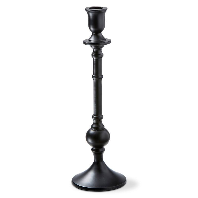 Westport Black Cast Aluminum Taper Candle Holder Large, 3.5L x 3.5W x 11.0H inches