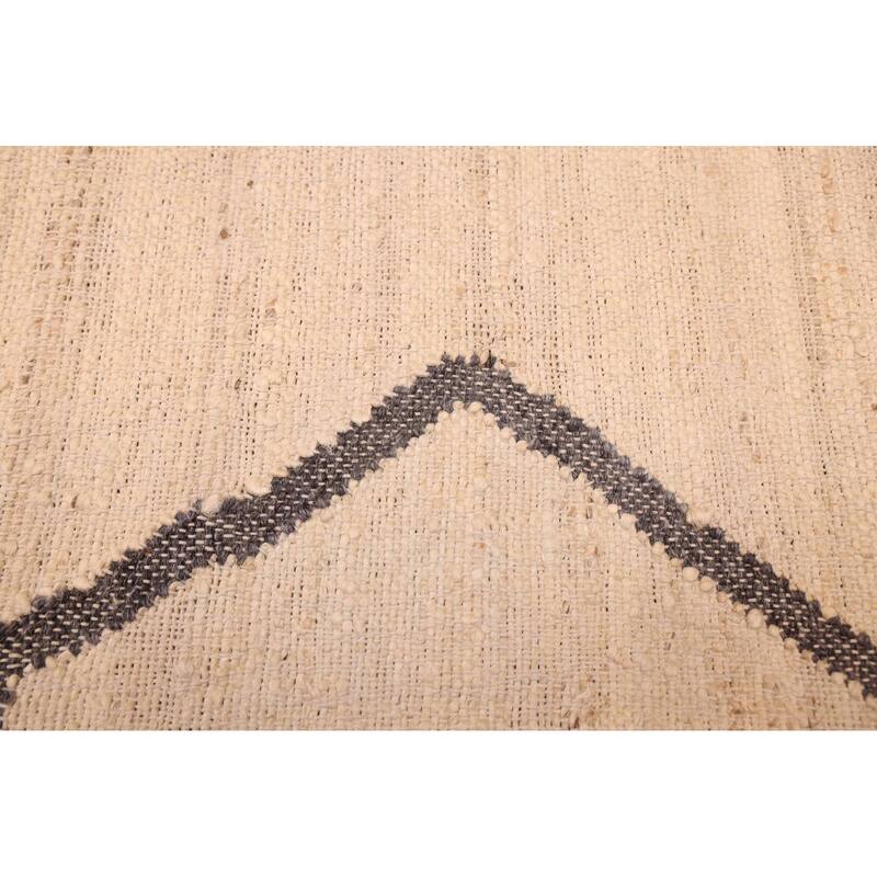 ECARPETGALLERY Flat-Weave Palas Denizli Cream Jute, Rayon Kilim - 5'4 x 7'5