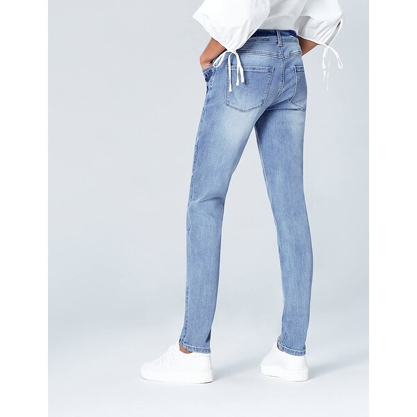 stretch embroidered jeans