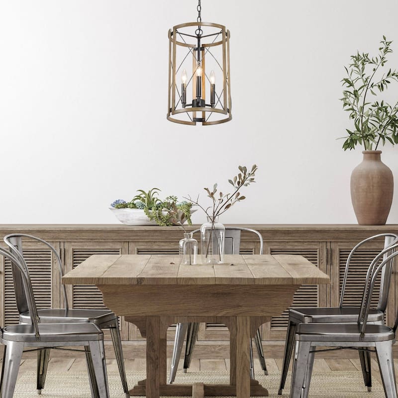 Modern Farmhouse 3-Light Chandelier Foyer Pendant Island Lights for Dining Room