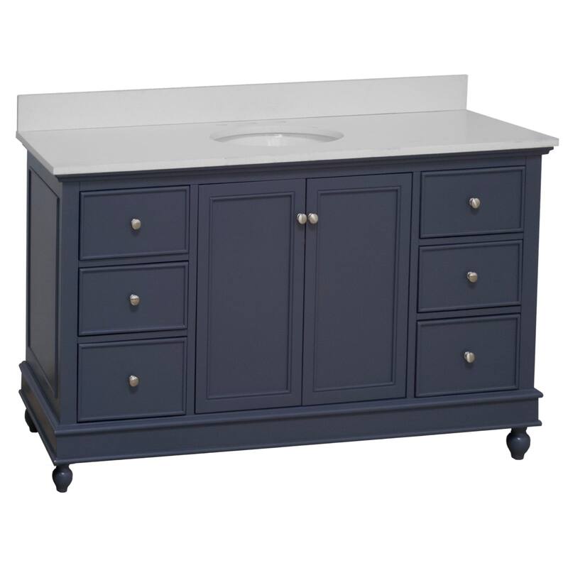 KitchenBathCollection Bella 60" Single Bathroom Vanity with Quartz Top