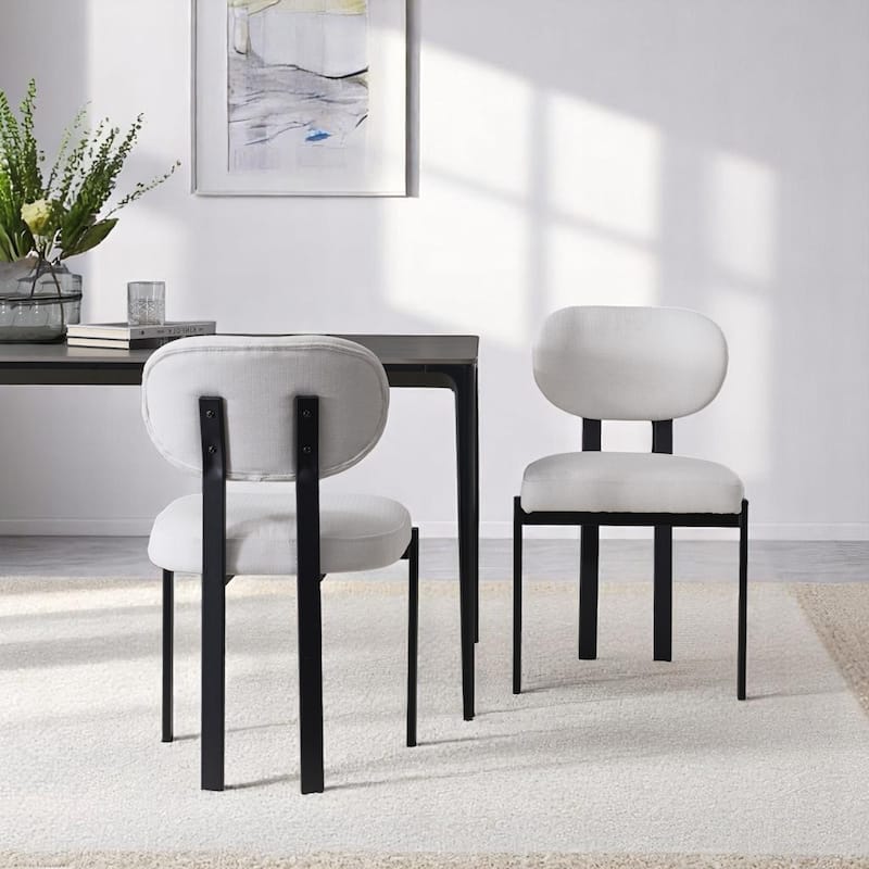 KISRAIS Modern Upholstered Dining Chair, Set of 2