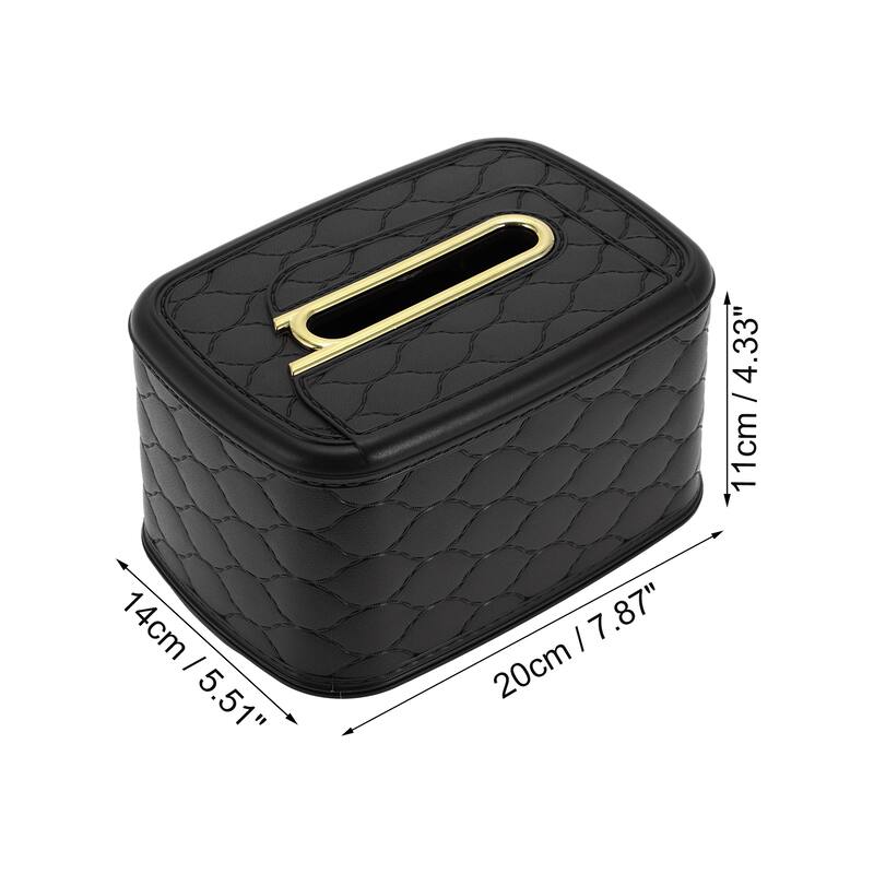 1 Pc Tissue Box Cover with Spring for Bedroom Table - Black