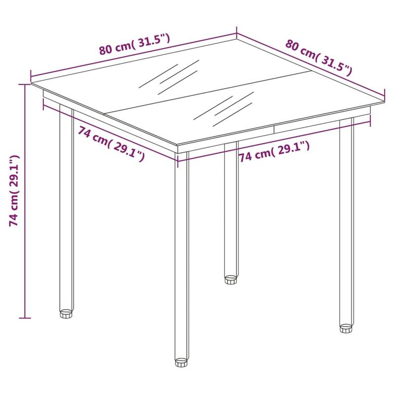 vidaXL Garden Dining Set Black, Cream White - 31.5" x 31.5" x 29.1"/ 2