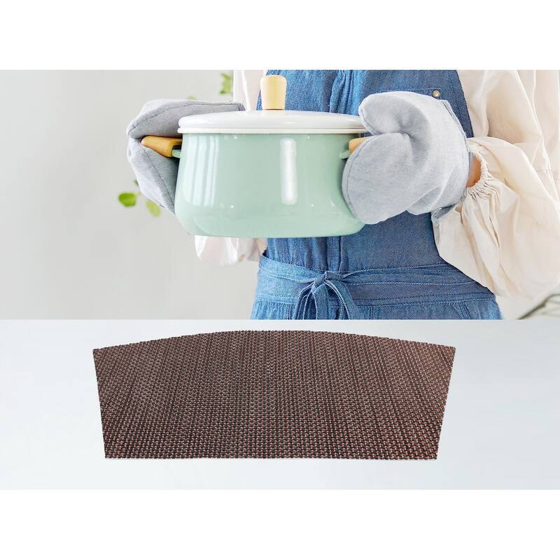 Placemats Set of 6 PVC Solid Placemats for Kitchen Dining Table Decor - 17*11.5Inch