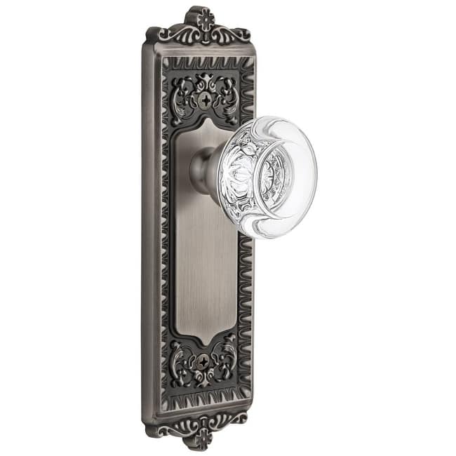 Grandeur Windsor Solid Brass Rose Single Dummy Door Knob with Bordeaux