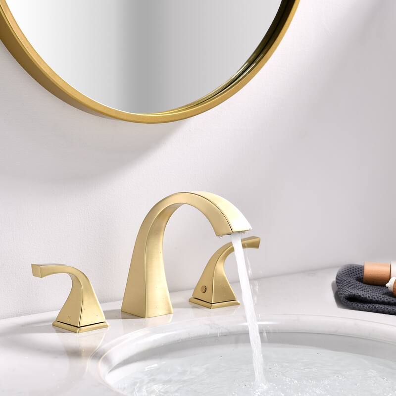 Proox 8 inch Widespread Bathroom Faucet 2 Handle Deck Mounted w/ Drain Assembly