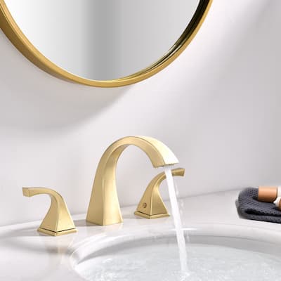 Proox 8 inch Widespread Bathroom Faucet 2 Handle Deck Mounted w/ Drain Assembly