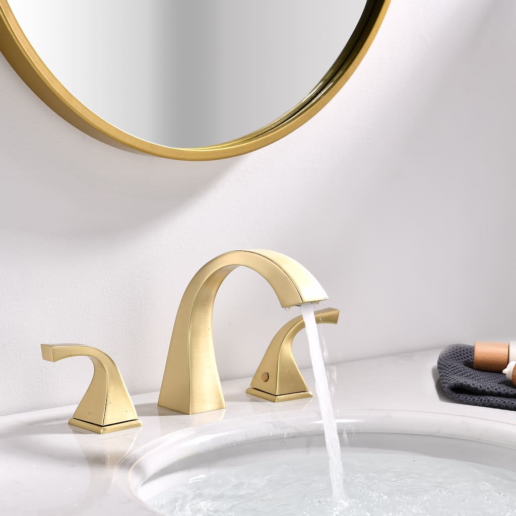 Proox 8 inch Widespread Bathroom Faucet 2 Handle Deck Mounted w/ Drain Assembly