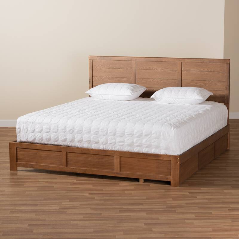 Lisa Ash-brown Finished Wood 3-drawer Platform Storage Bed