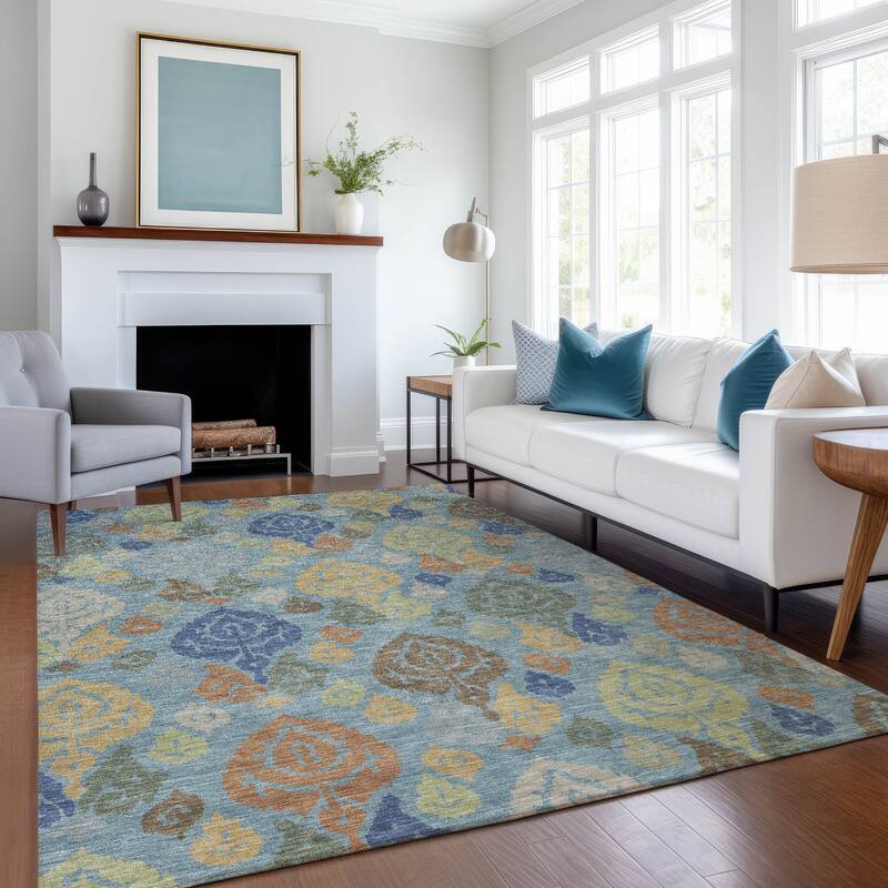 Machine Washable Indoor/ Outdoor Casual Zona Chantille Rug