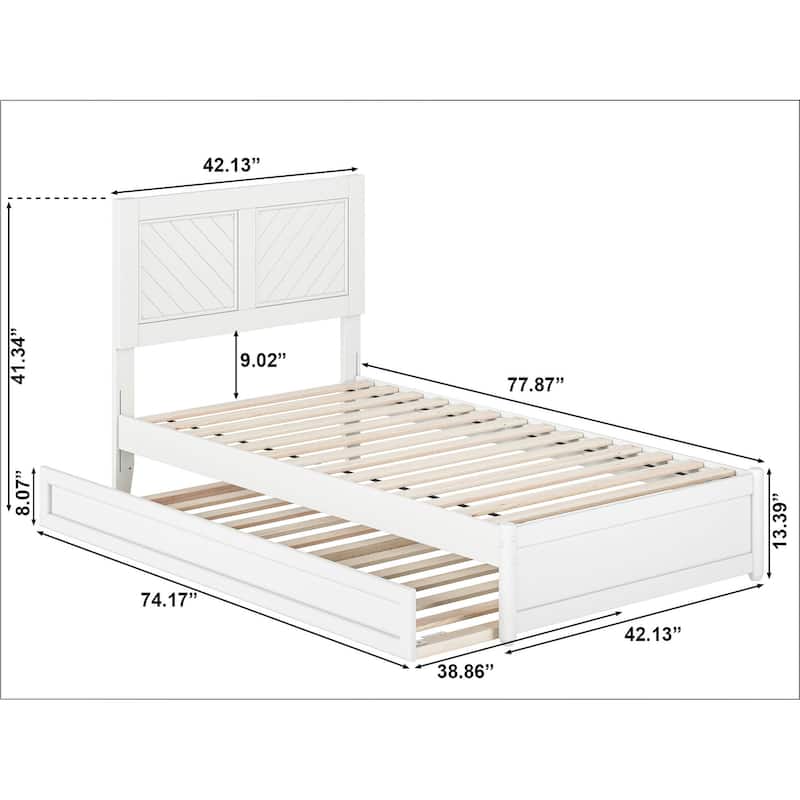 Clayton Platform Bed with Panel Footboard and Twin Trundle