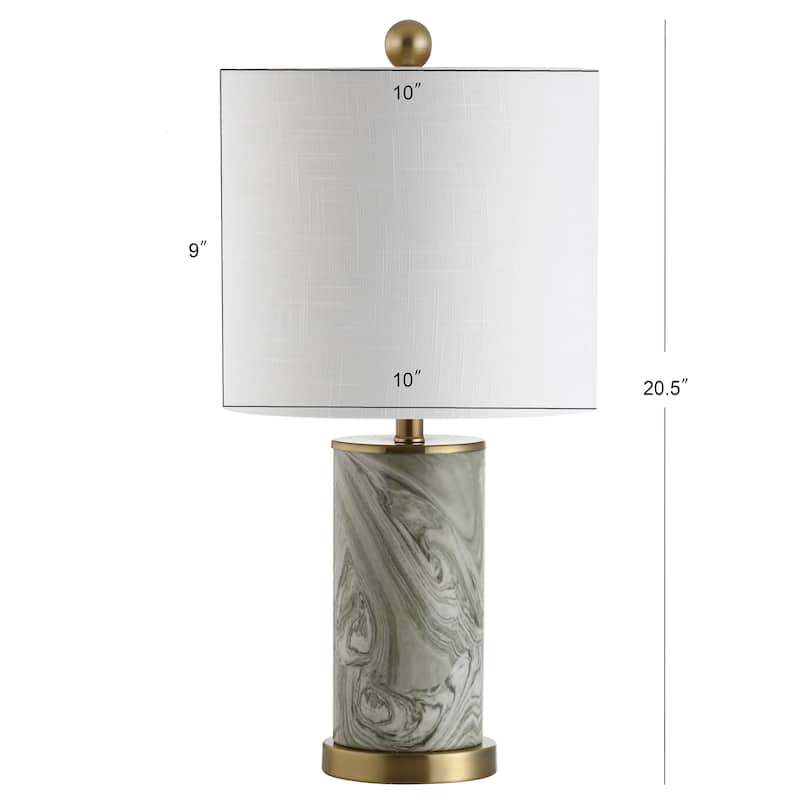 Swirl 20.5" Ceramic LED Table Lamp, Gray/Green by JONATHAN Y