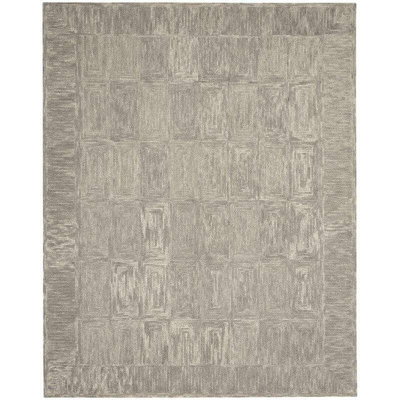Power Loomed Geometric Modern Soft Area Rug - 117' X '93' X '0.5
