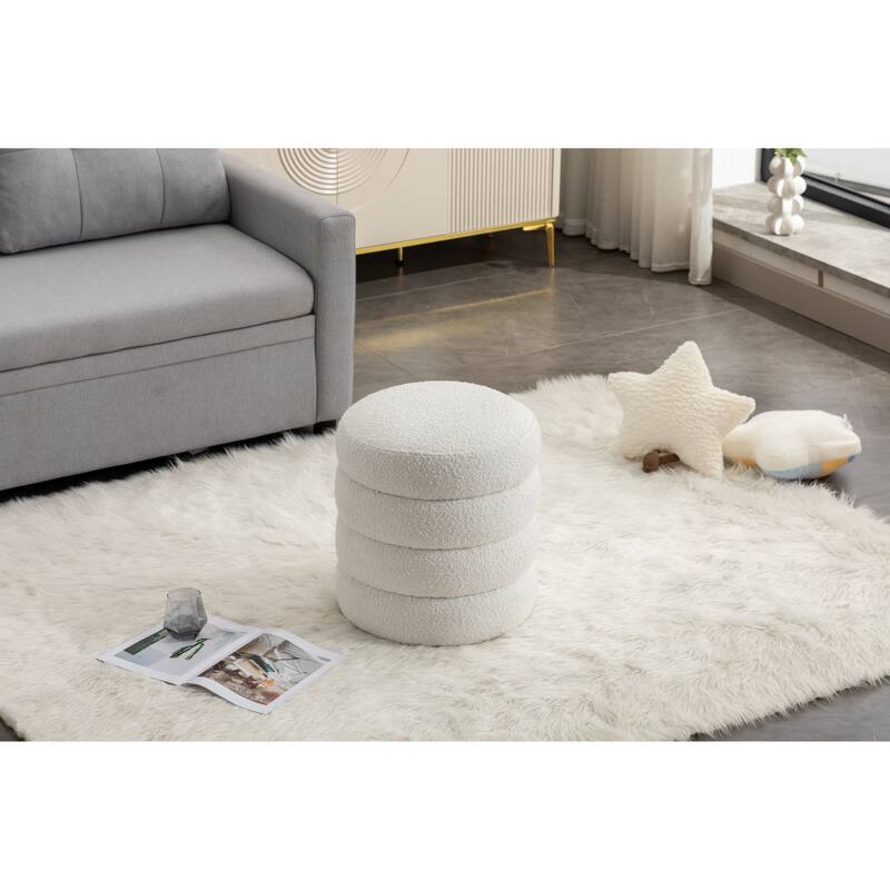 Velvet Round Footrest Ottoman
